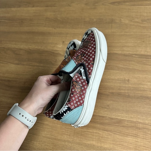 Vans Classic Slip-Ons in Tiger Patchwork Print - Picture 7 of 10